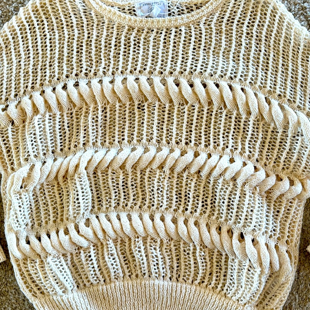 Cream Knit Sweater. Size S. New with tags. - Picture 2 of 3